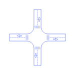 Layouts Road Intersections Four Way Crossroads Sticker Outline Svg File Free Vectors